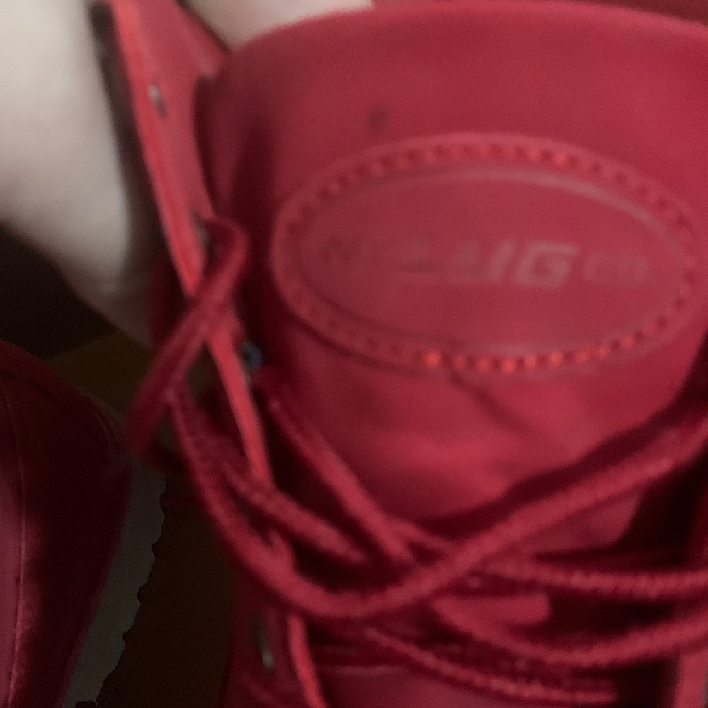 Lug Red Combat Boots - Picture 2 of 8